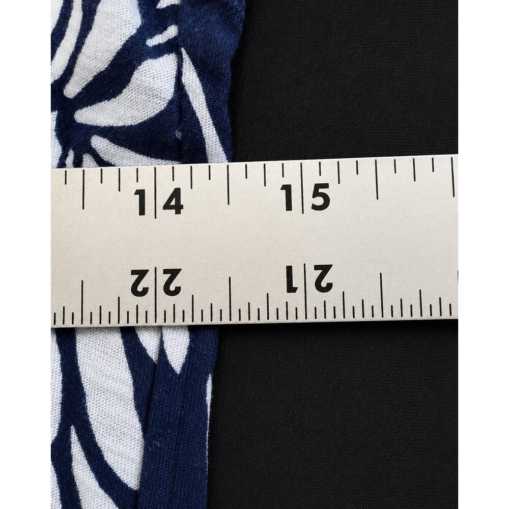 Lilly Pulitzer Top Women’s Small Navy White Floral Cotton Coastal Tee 3/4 Sleeve - Picture 14 of 16